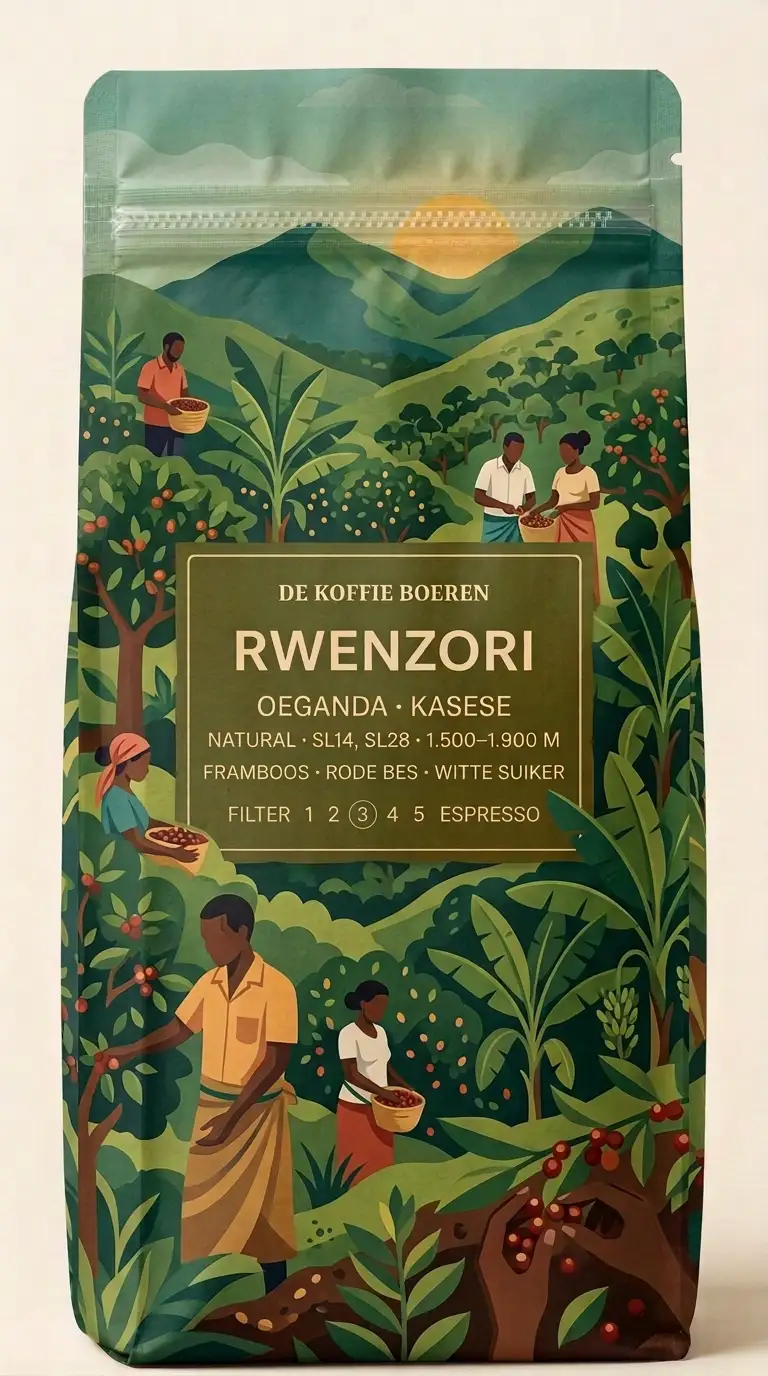 Zak Rwenzori koffiebonen, Medium roast